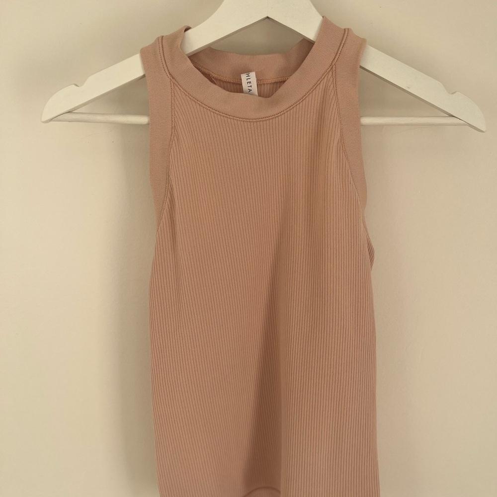 Athleta Ribbed Tank Top in Soft Pink